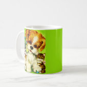 Cute Puppy and Smiling Kittens Kaffeetasse (Vorderseite Links)