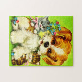 Cute Puppy and Smiling Kittens Puzzle (Horizontal)