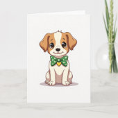 Cute Puppy Bow Tie Card Karte (Vorderseite)