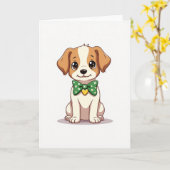 Cute Puppy Bow Tie Card Karte (Gelbe Blume)