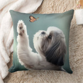 Cute Puppy & Butterfly Decorative Throw Pillow Kissen (Decke)