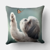 Cute Puppy & Butterfly Decorative Throw Pillow  Kissen (Rückseite)
