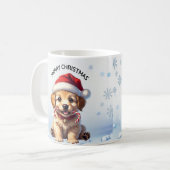 Cute Puppy Christmas Golden Retriever Holiday Kaffeetasse (Vorderseite Links)