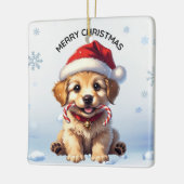 Cute Puppy Christmas Golden Retriever Holiday Keramikornament (Links)