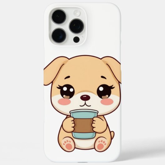 🐶☕ Cute Puppy Coffee Illustration | Kawaii Dog Co Case-Mate iPhone Hülle (Rückseite)