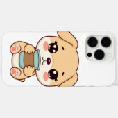 🐶☕ Cute Puppy Coffee Illustration | Kawaii Dog Co Case-Mate iPhone Hülle (Rückseite (Horizontal))