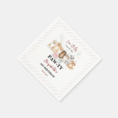 Cute Puppy Dog Boy 1st Birthday | Pawty Time First Serviette (Ecke)