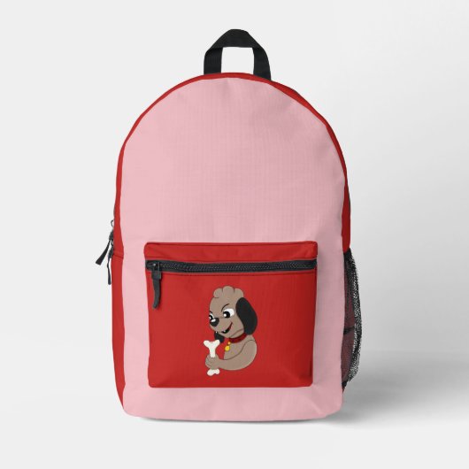 Cute puppy dog cartoon bedruckter rucksack (Vorderseite)