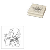 Cute Puppy Dog Knitting Bag Art Gummistempel (Stempel)
