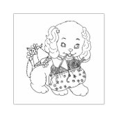 Cute Puppy Dog Knitting Bag Art Gummistempel (Prägung)