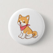 Cute Puppy Dog Shiba Inu Button (Vorderseite)
