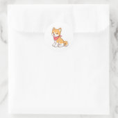Cute Puppy Dog Shiba Inu Runder Aufkleber (Tasche)