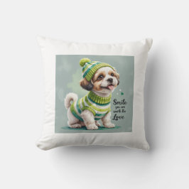 Cute Puppy Dog Square Cushion Kissen
