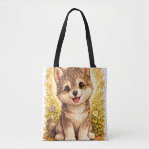 Cute Puppy Dog Tote Bag Kawaii Animal Gift Tasche