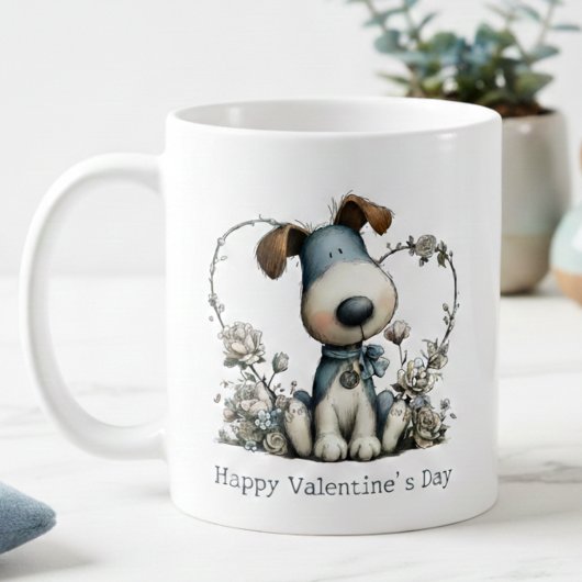 Cute Puppy Dog Valentines Mug Kaffeetasse