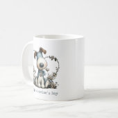 Cute Puppy Dog Valentines Mug Kaffeetasse (Vorderseite Links)