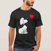 Cute Puppy Dog with Heart Cartoon for Dog Lovers T-Shirt (Vorderseite)