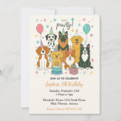 Cute Puppy Dogs Boy 5th Birthday Party Einladung (Vorderseite)