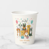 Cute Puppy Dogs Boy 5th Birthday Party Pappbecher (Rückseite)