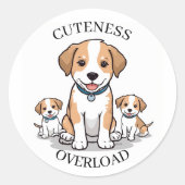 Cute Puppy Family Sticker (Vorderseite)