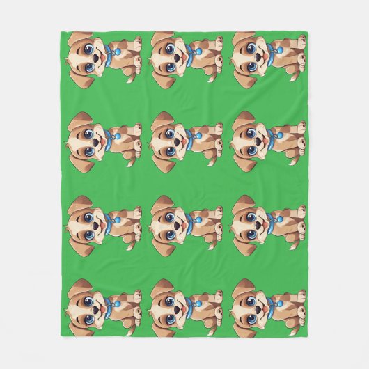 Cute Puppy Fleece Blanket (Vorderseite)