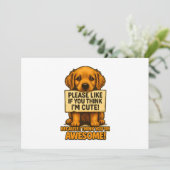 Cute Puppy, Funny Dog Lover Quote Einladung (Stehend Vorderseite)