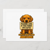 Cute Puppy, Funny Dog Lover Quote Einladung (Vorne/Hinten)