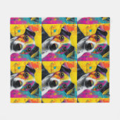 Cute Puppy Funny Dog Mixed Media Animal Pet Fleecedecke (Vorderseite (Horizontal))