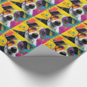 Cute Puppy Funny Dog Mixed Media Animal Pet Geschenkpapier (Ecke)