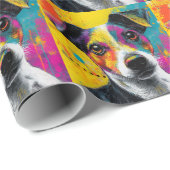 Cute Puppy Funny Dog Mixed Media Animal Pet Geschenkpapier (Rolleneckpunkt)