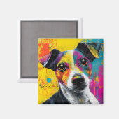Cute Puppy Funny Dog Mixed Media Animal Pet Magnet (Vorderseite/Rückseite)