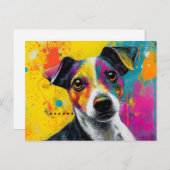 Cute Puppy Funny Dog Mixed Media Animal Pet Postkarte (Vorne/Hinten)