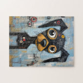 Cute Puppy Funny Dog Mixed Media Animal Pet Puzzle (Horizontal)