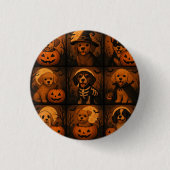 Cute Puppy Halloween Button (Vorderseite)
