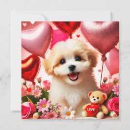 Cute puppy Happy Valentine's day  Feiertagskarte