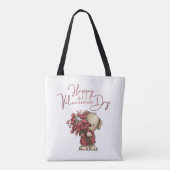 Cute Puppy Happy Valentine's Day Rose Bouquet Tasche (Rückseite)