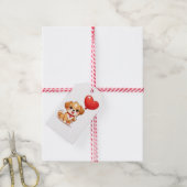 Cute Puppy Heart Balloon Valentines Design Geschenkanhänger (Mit Garn)