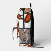 Cute Puppy Hugging Soda Bottle Bedruckter Rucksack (Rechts)