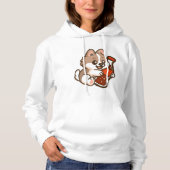 Cute Puppy Hugging Soda Bottle Hoodie (Vorderseite)