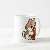 Cute Puppy Hugging Soda Bottle Kaffeetasse (VorderseiteRechts)