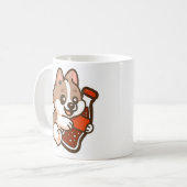 Cute Puppy Hugging Soda Bottle Kaffeetasse (Vorderseite Links)