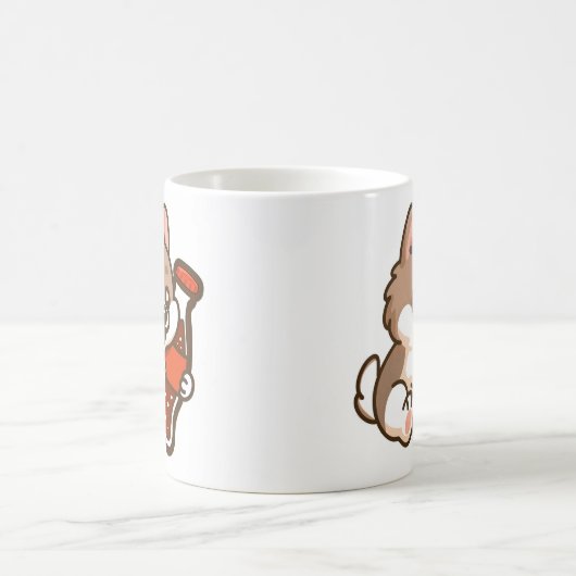 Cute Puppy Hugging Soda Bottle Kaffeetasse (Mittel)