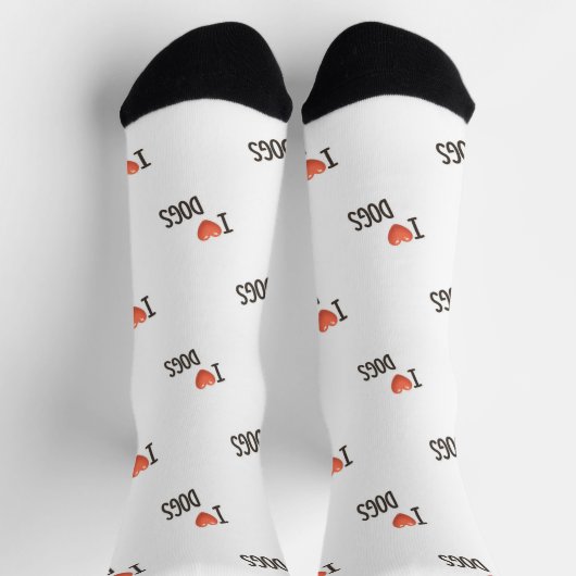 Cute Puppy I Love Dogs Pattern Crew Socks Socken (Oben)