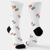 Cute Puppy I Love Dogs Pattern Crew Socks Socken (Gewinkelt)