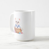 Cute Puppy in Basket Mug Kaffeetasse (Vorderseite Links)
