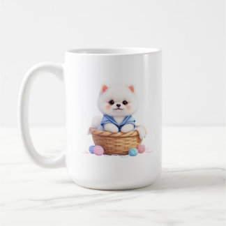 Cute Puppy in Basket Mug Kaffeetasse