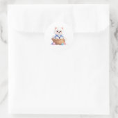 Cute Puppy in Basket Sticker (Tasche)