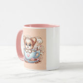 Cute Puppy in Coffee Cup with Hearts Tasse (Vorderseite Links)