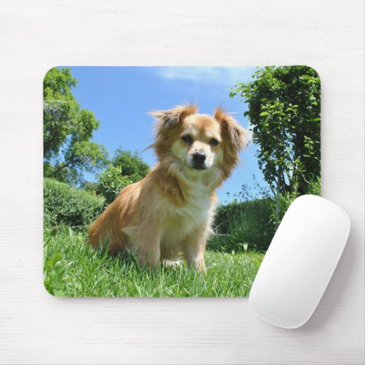 Cute Puppy in Garden Mousepad (Mit Mouse)