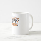 Cute Puppy in Pumpkin � Halloween Dog Illustration Kaffeetasse (VorderseiteRechts)